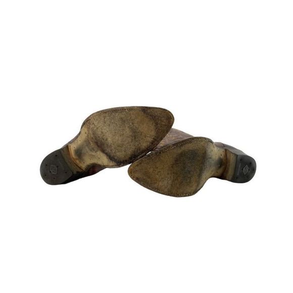 Justin Made in USA Brown Iguana Lizard Leather Pointed Toe Cowboy Boot Men’s 10D - Picture 6 of 7